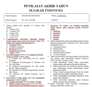 5 Soal UAS Sejarah Indonesia Kelas 11 Semester 2 Yang Wajib Dikuasai