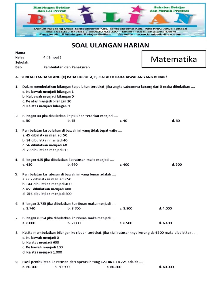 Ternyata Ini Soal Penaksiran Kelas 4 yang Paling Sering Muncul