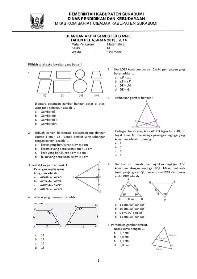 Contoh Soal Uas Matematika Kelas 12 Dalchaebi