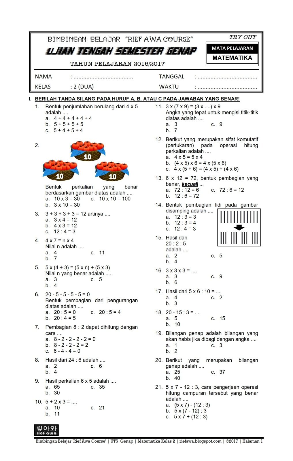 Ternyata Ini Soal UTS Matematika Kelas 11 Semester 2 dan Kunci Jawaban Ternyata Ini Soal UTS Matematika Kelas 11 Semester 2 dan Kunci Jawaban