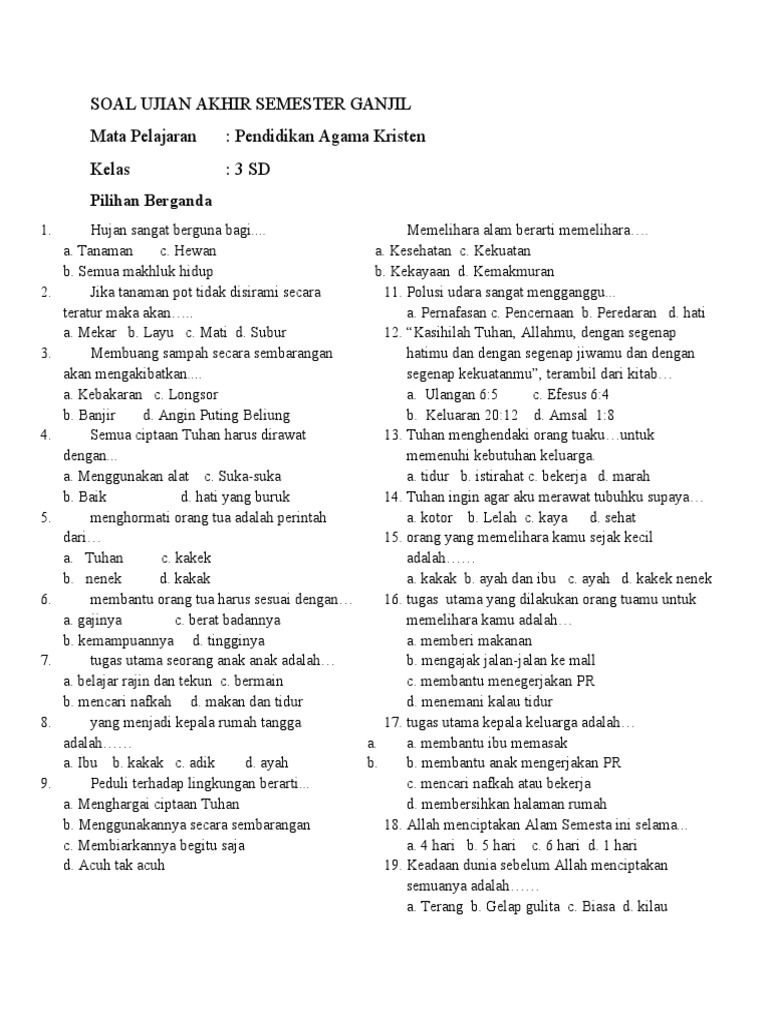 3 Fakta Download Gratis Soal Kelas 3 Agama Kristen Protestan Kurikulum Merdeka 2026 3 Fakta Download Gratis Soal Kelas 3 Agama Kristen Protestan Kurikulum Merdeka 2026