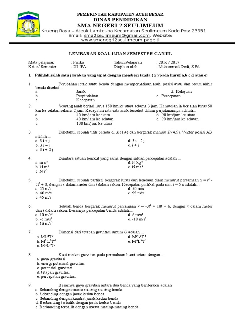 5 Contoh Soal Fisika Kelas 11 Semester 2 yang Sering Muncul di Ujian, Wajib Tahu! 5 Contoh Soal Fisika Kelas 11 Semester 2 yang Sering Muncul di Ujian, Wajib Tahu!