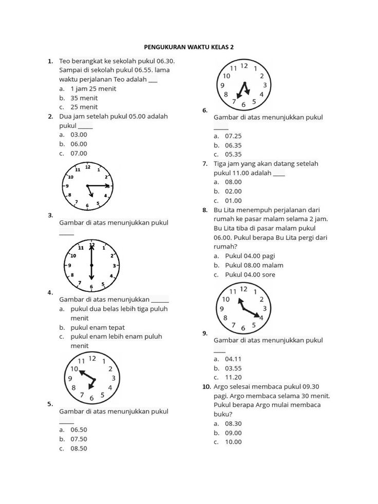 Pengukuran Waktu Kelas 2 PDF Matematika Materi guru Belajar Pengukuran Waktu Kelas 2 PDF Matematika Materi guru Belajar