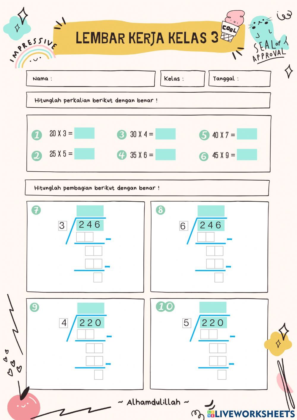 LKPD Matematika online exercise for Kelas 3 Math subtraction LKPD Matematika online exercise for Kelas 3 Math subtraction