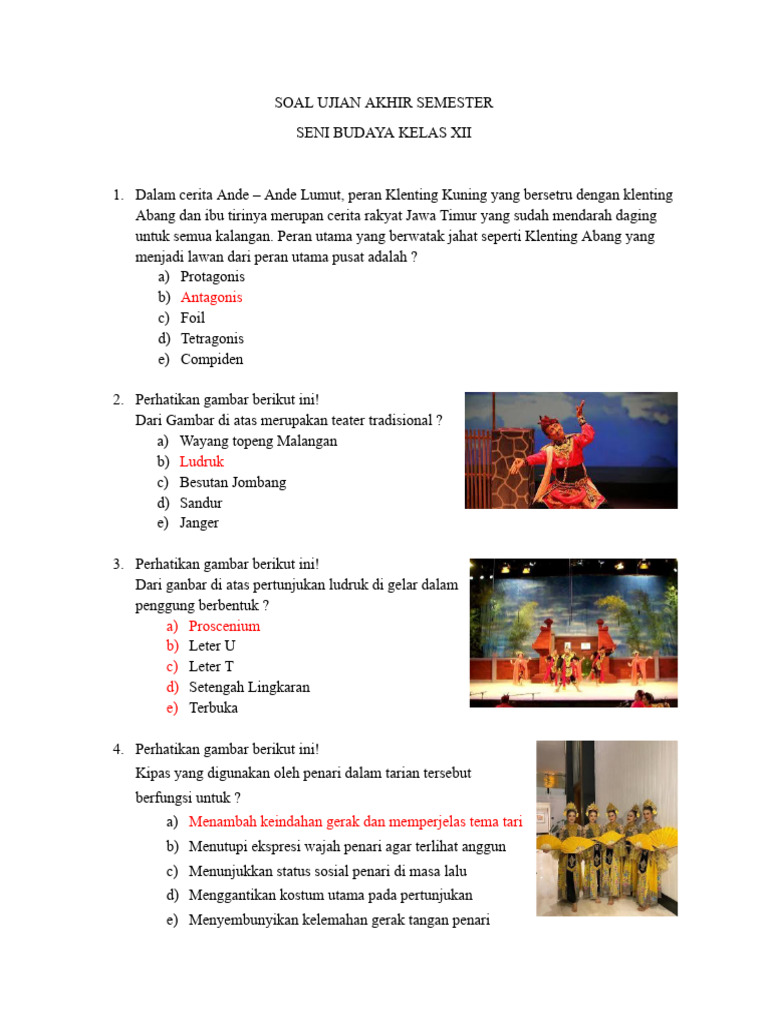 7 Contoh Soal UAS Seni Budaya Kelas XII Semester 1 yang Wajib Tahu Sebelum Ujian Dimulai
