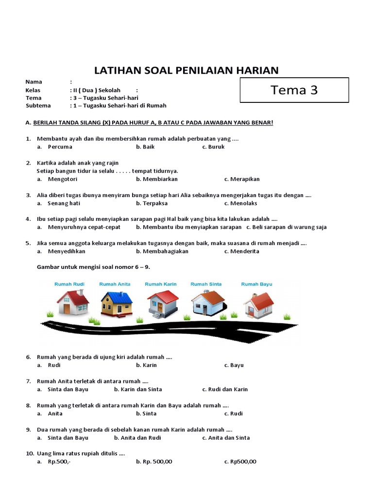 Contoh Soal UAS Kelas 2 Tema Tugas Sehari Hari: 5 Tipe Soal Terbaru yang Wajib Anak Kuasai Sebelum Ujian