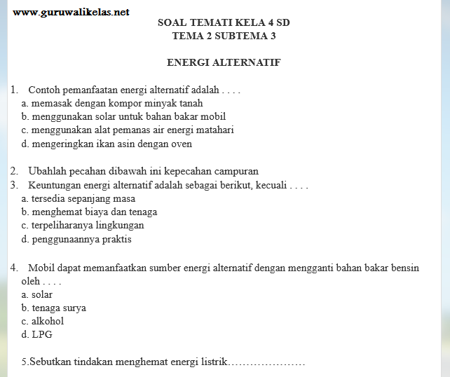 Terbukti! 7 Contoh Soal UAS Kelas 4 Tema 2 yang Wajib Dikuasai Sebelum Ujian Dimulai Terbukti! 7 Contoh Soal UAS Kelas 4 Tema 2 yang Wajib Dikuasai Sebelum Ujian Dimulai