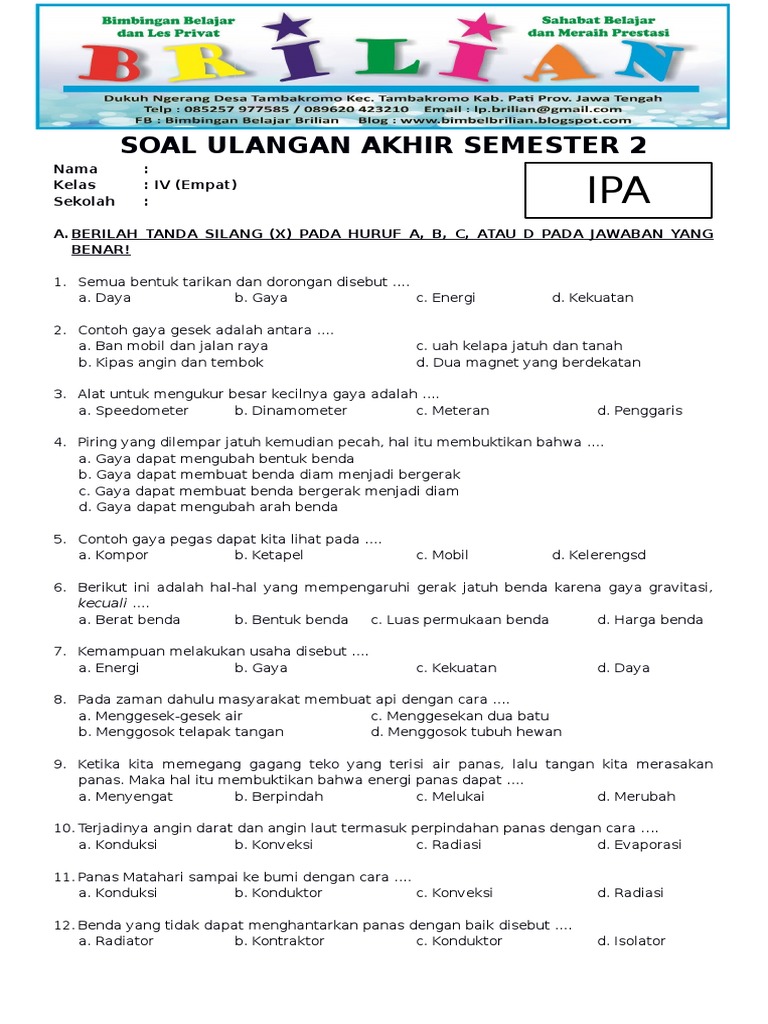 Terbukti! contoh soal uas kelas 4 semester 2 kurikulum 2013 yang Bikin Siswa Paham di 2026 Terbukti! contoh soal uas kelas 4 semester 2 kurikulum 2013 yang Bikin Siswa Paham di 2026