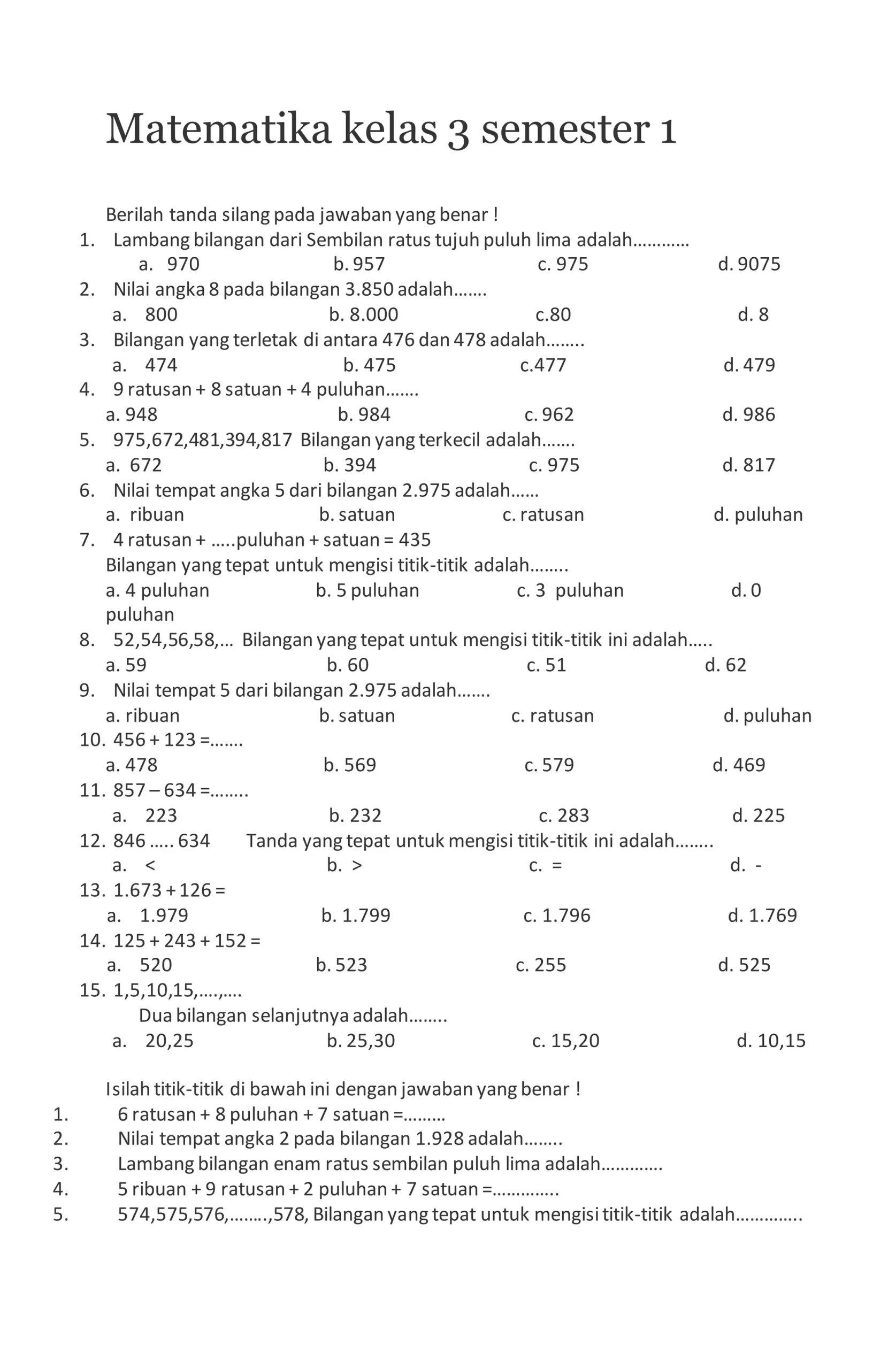 8 Soal OMI MI 2026, Wajib Coba download kumpulan soal matematika kelas 3 sd kurikulum 2013