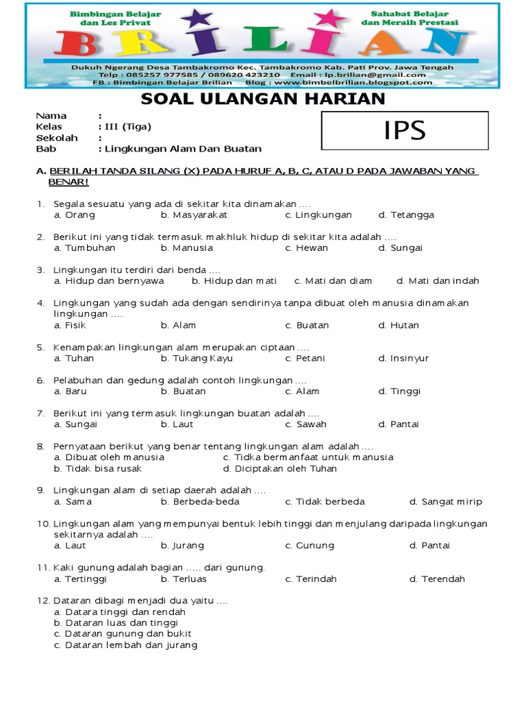 Rahasia Cepat! Download Kumpulan Soal Bergambar Kelas 3 SD Semester Ganjil IPS dan Kuas Rahasia Cepat! Download Kumpulan Soal Bergambar Kelas 3 SD Semester Ganjil IPS dan Kuas
