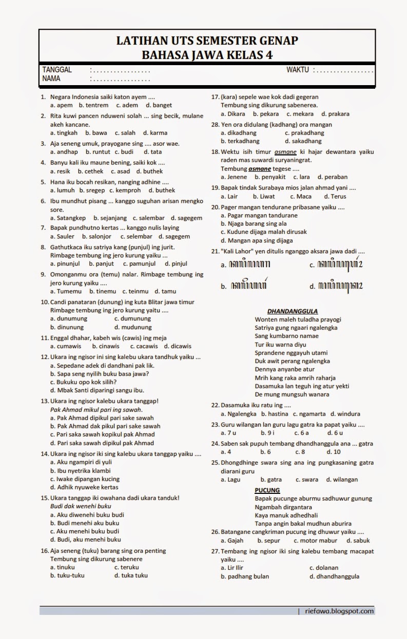 Terbukti 5 Langkah Download Latihan Soal UTS Bahasa Jawa Kelas 4 Semester 1 Nilai Maksimal Terbukti 5 Langkah Download Latihan Soal UTS Bahasa Jawa Kelas 4 Semester 1 Nilai Maksimal