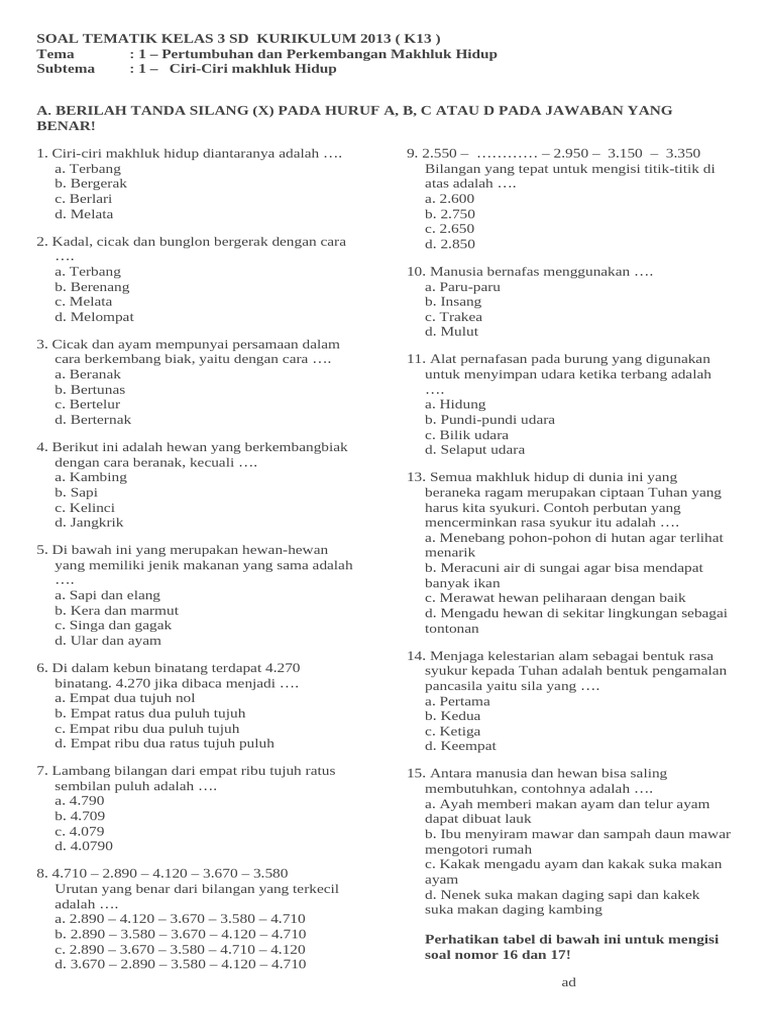 Terbukti Efektif! Download Kumpulan Soal Tematik Kelas 3 PDF Gratis Sebelum Libur Sekolah Terbukti Efektif! Download Kumpulan Soal Tematik Kelas 3 PDF Gratis Sebelum Libur Sekolah