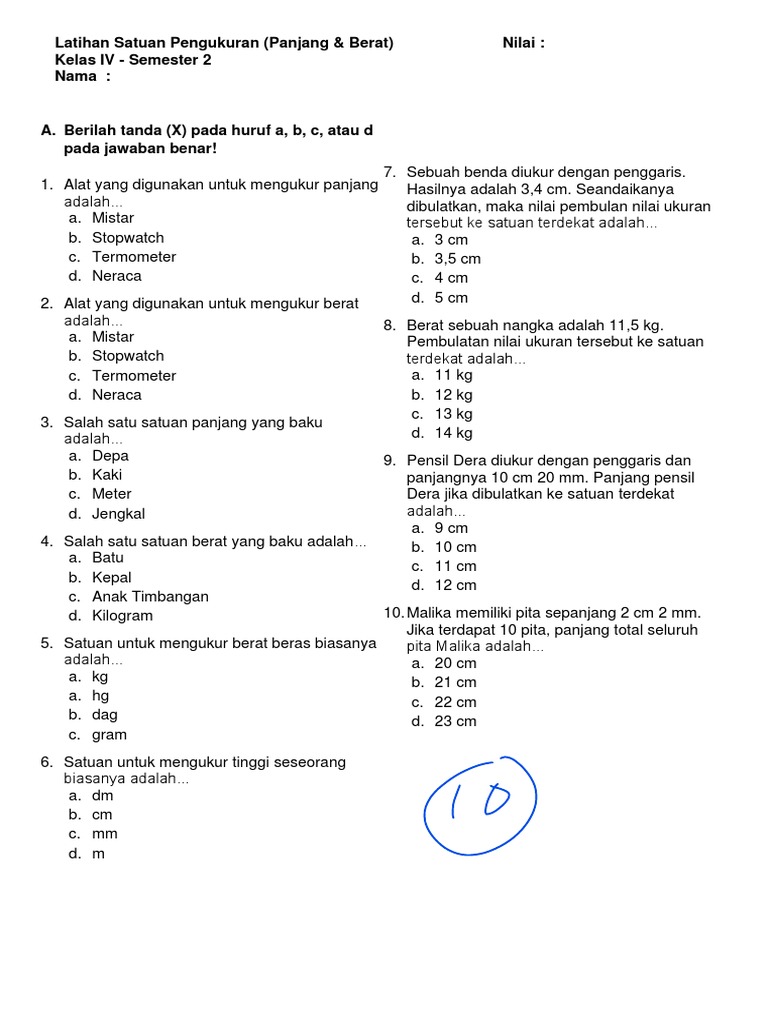 7 Bocoran soal pilihan ganda matematika kelas 4 pengukuran berat yang Wajib Kamu Tahu 7 Bocoran soal pilihan ganda matematika kelas 4 pengukuran berat yang Wajib Kamu Tahu
