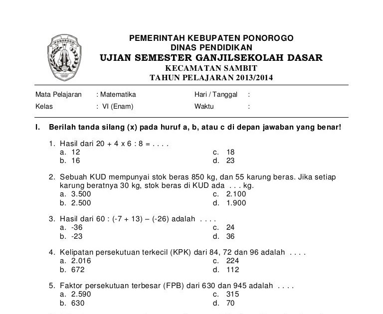 Rahasia Cepat Jawab Soal Pilihan Ganda Matematika Kelas 4 KPK dan FPB yang Wajib Tahu