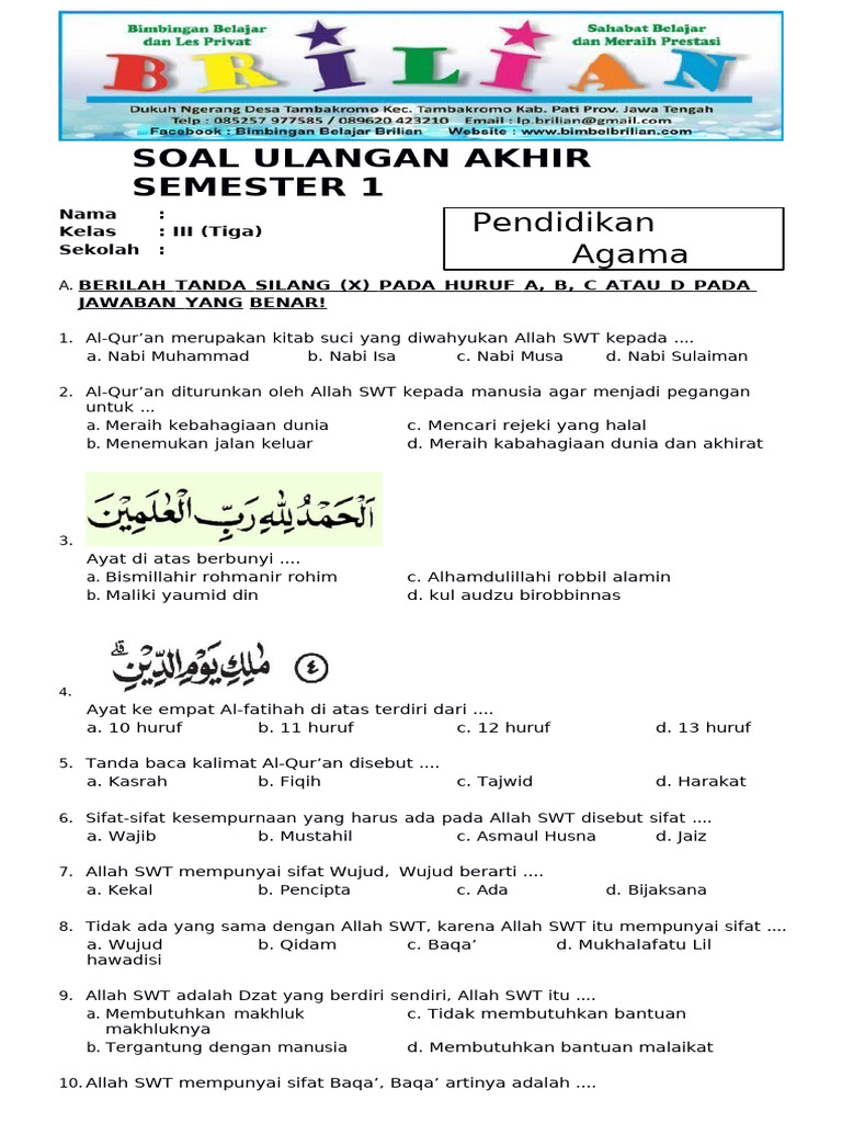 Rahasia Nilai Sempurna dengan Latihan Soal Semester Ganjil Kelas 3 SD KTSP Terbaru Rahasia Nilai Sempurna dengan Latihan Soal Semester Ganjil Kelas 3 SD KTSP Terbaru