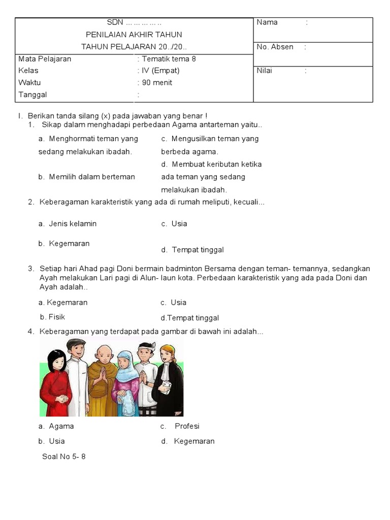 Ternyata Ini Bocoran Soal Pilihan Ganda Kelas 4 Tema 8 Subtema 3 Paling Akurat