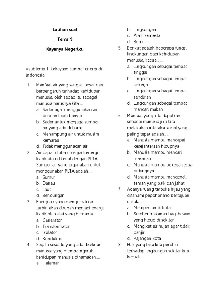 Ternyata Ini Rahasia Soal Tema 9 Kelas 4 Kayanya Negeriku PDF yang Paling Dicari Ternyata Ini Rahasia Soal Tema 9 Kelas 4 Kayanya Negeriku PDF yang Paling Dicari