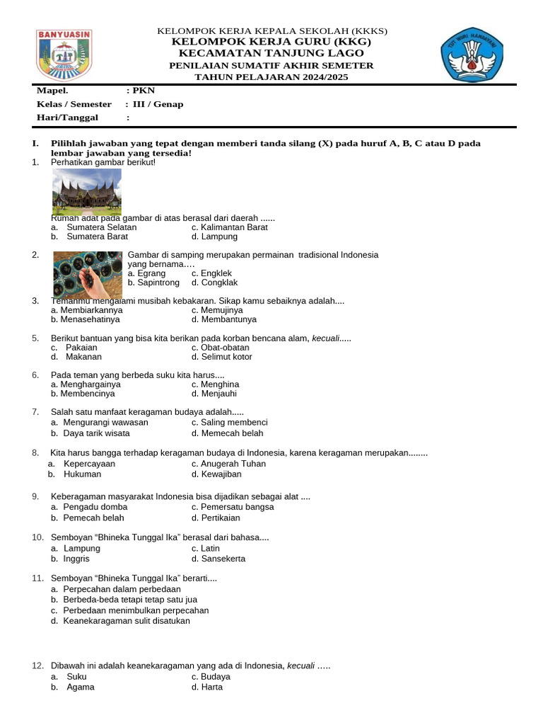 Wajib Tahu 10 Contoh Soal Semester 2 Kelas 3 SD PKN Agar Nilai Ujian Langsung Melonjak Wajib Tahu 10 Contoh Soal Semester 2 Kelas 3 SD PKN Agar Nilai Ujian Langsung Melonjak
