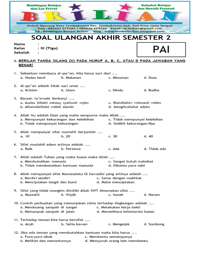 Wajib Tahu Bocoran Soal Semester Akhir Kelas 3 SD Agar Anak Lulus dengan Nilai Tinggi