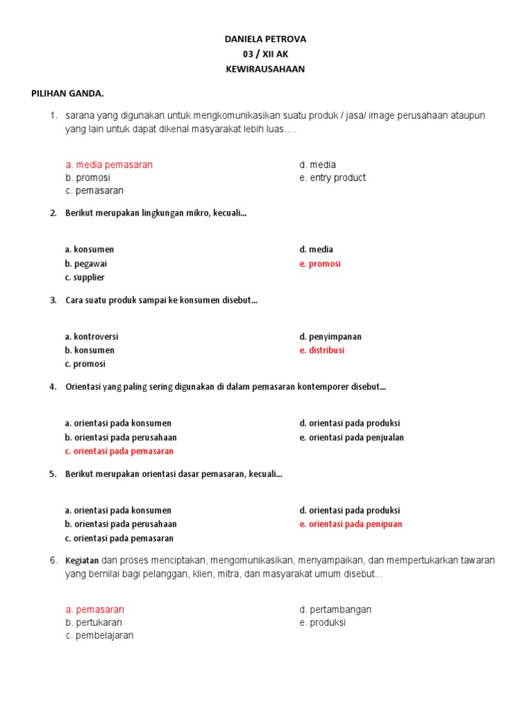 Wajib Tahu Kumpulan Soal Pilihan Ganda KWU Kelas 12 Bab 1 dan 4 Agar Nilai Sempurna Wajib Tahu Kumpulan Soal Pilihan Ganda KWU Kelas 12 Bab 1 dan 4 Agar Nilai Sempurna