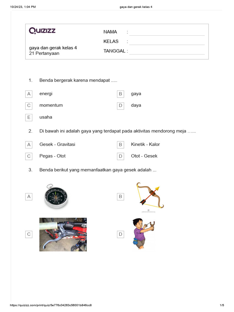 Wajib Tahu! Kumpulan Soal Pilihan Ganda Kelas 4 Tentang Gaya dan Gerak Paling Akurat Wajib Tahu! Kumpulan Soal Pilihan Ganda Kelas 4 Tentang Gaya dan Gerak Paling Akurat