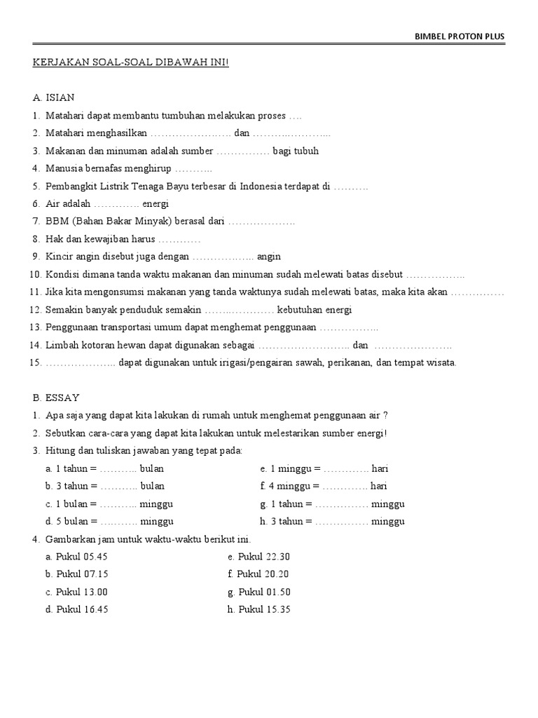 Wajib Tahu Kumpulan Soal Semester 2 Tema 6 Kelas 3 SD Terbaru Agar Nilai Sempurna Wajib Tahu Kumpulan Soal Semester 2 Tema 6 Kelas 3 SD Terbaru Agar Nilai Sempurna