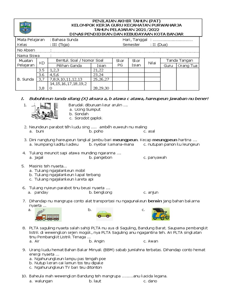 Wajib Tahu Kumpulan Soal Semester Bahasa Sunda SD Kelas 3 Agar Nilai Anak Maksimal Wajib Tahu Kumpulan Soal Semester Bahasa Sunda SD Kelas 3 Agar Nilai Anak Maksimal